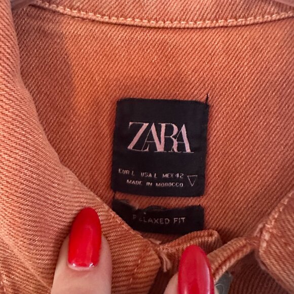Rust Orange Zara Shacket - Size L - Picture 2 of 4